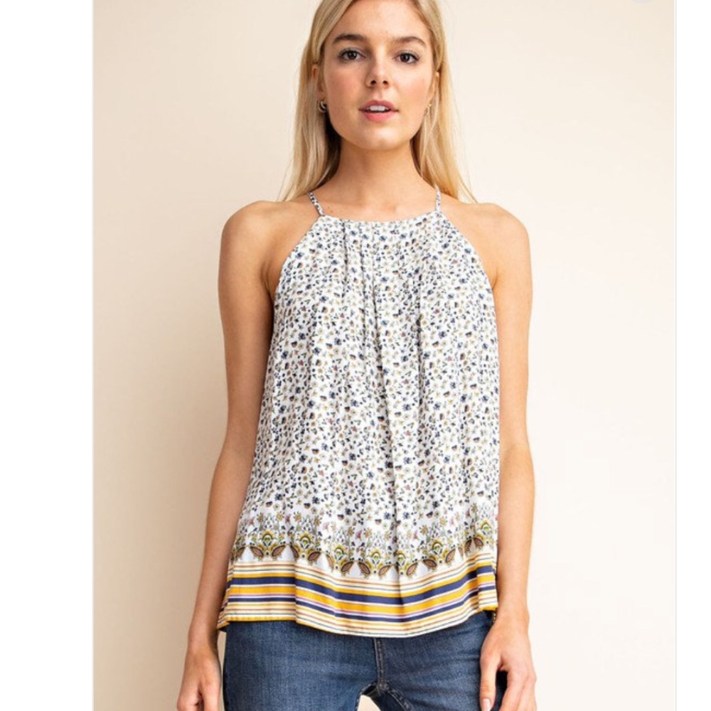 NWT Printed Halter Top